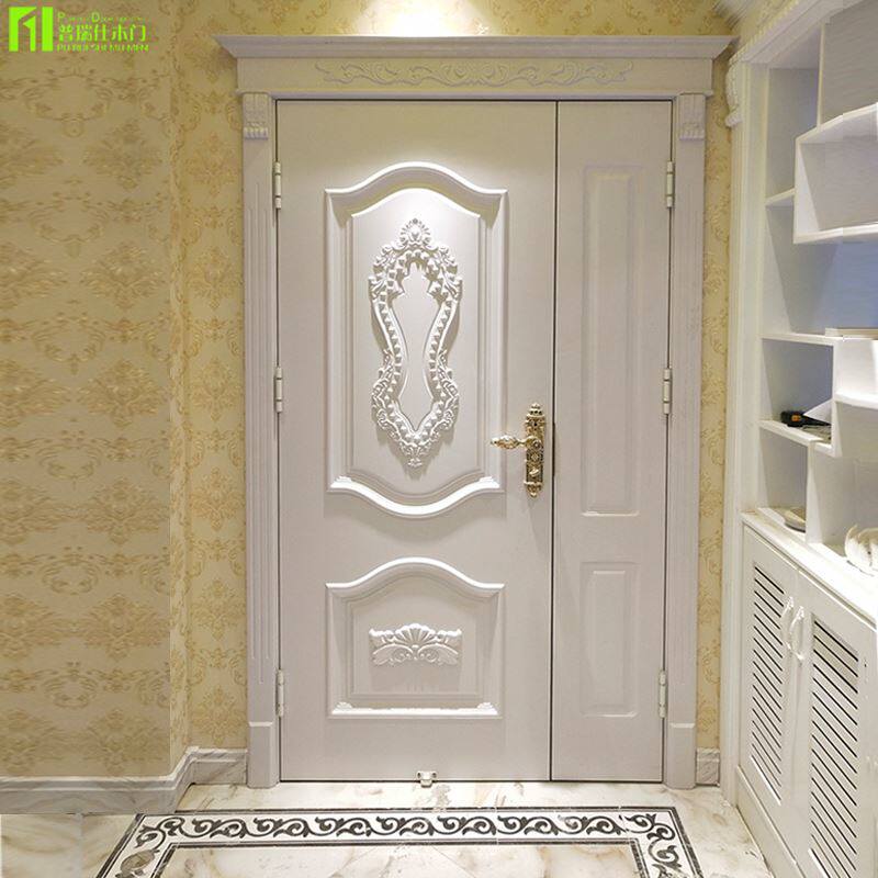 木门实木门室内套装门欧式现代白色无免漆卧室实木复合入户房门头