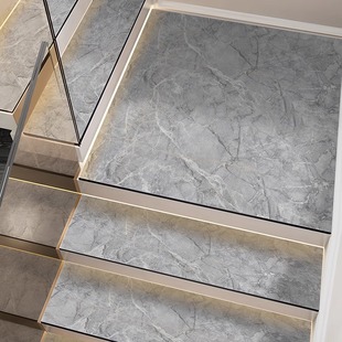 灰色大理石皮绒楼梯踏步垫防滑自粘台阶脚垫子地毯可擦洗地垫定制
