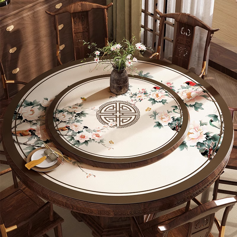 【厂家直销】新中式双层圆桌桌垫