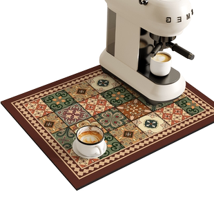 复古美式轻奢咖啡机垫子高级吸水台面硅藻泥吸水防滑垫咖啡吧台垫