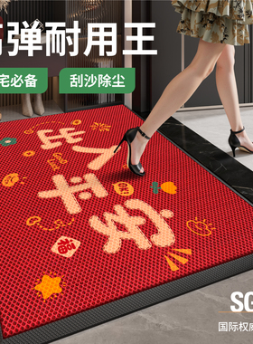 入户门地垫进门2026新款红色门口蹭土专用脚垫地毯出入平安门垫