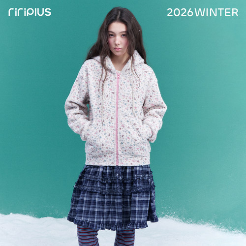riverstone plus『10/20 20点 新品上新』韩系碎花连帽加绒外套女