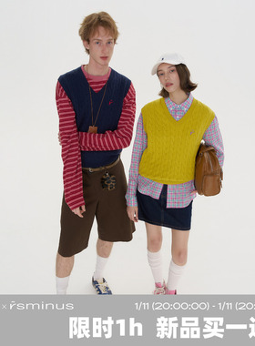 riri plus x rsm 1/11 20:00 买一送一 复古学院绞花毛衣马甲