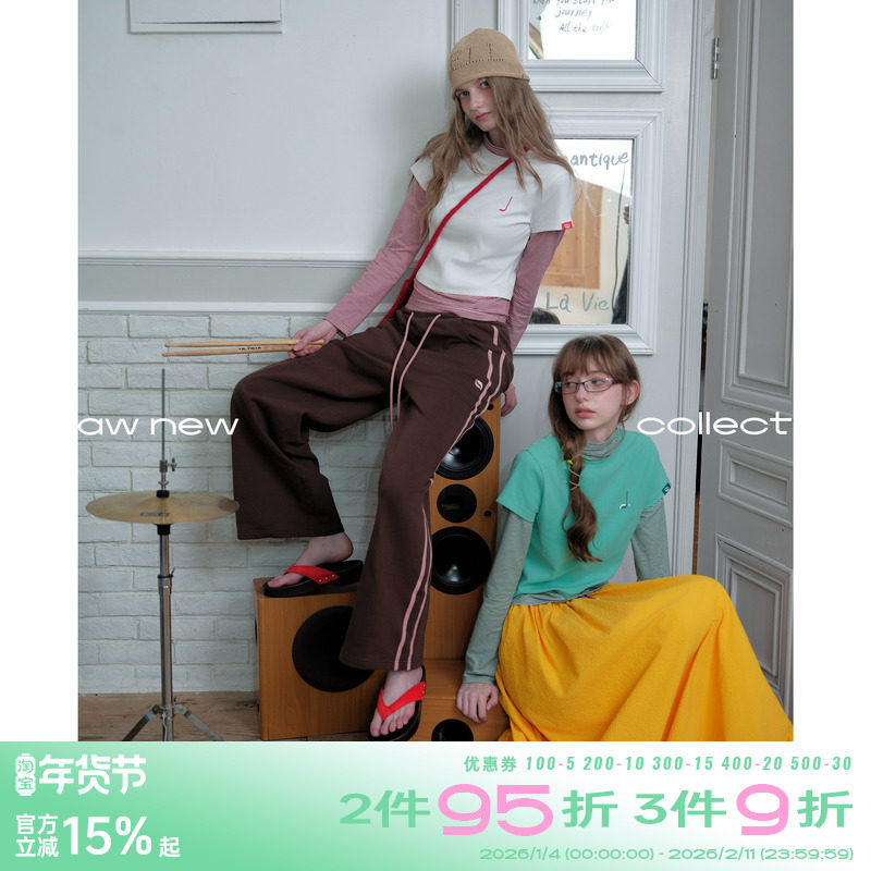 riverstone plus 假两件高领修身条纹长袖t恤女春季撞色正肩上衣,女装/女士精品,T恤,淘宝优惠券,粉丝福利购,淘宝优惠卷