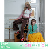 plus 假两件高领修身 条纹长袖 riverstone t恤女春季 撞色正肩上衣