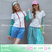 正肩打底衫 riverstone 上衣 圆领长袖 t恤女春季 plus 假两件修身