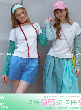 riverstone plus 假两件修身圆领长袖t恤女秋季正肩打底衫上衣