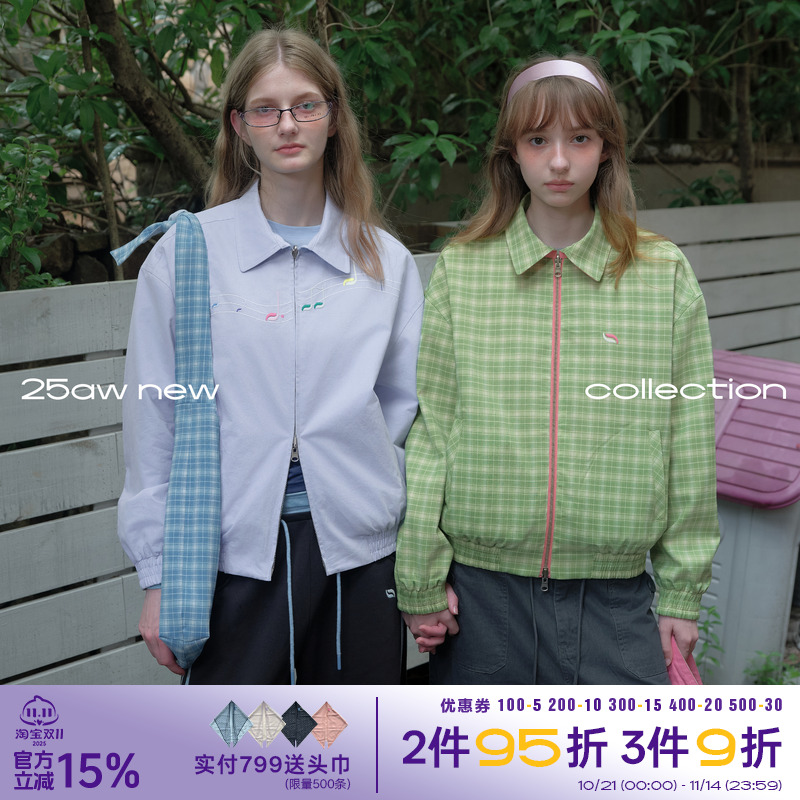 riverstone plus 设计感音符刺绣双面穿夹克外套女秋季宽松上衣