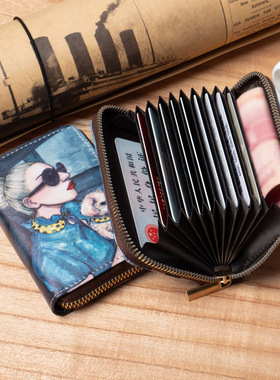 新款卡通风琴卡包女可爱小巧多卡位驾驶证信用卡套学生拉链零钱包