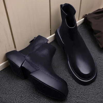 帕达索男士时尚休闲百搭马丁靴高帮皮鞋厚底增高靴子231140 DCB