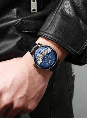 AILANG艾浪手表双飞轮自动机械表表外贸时尚士手表