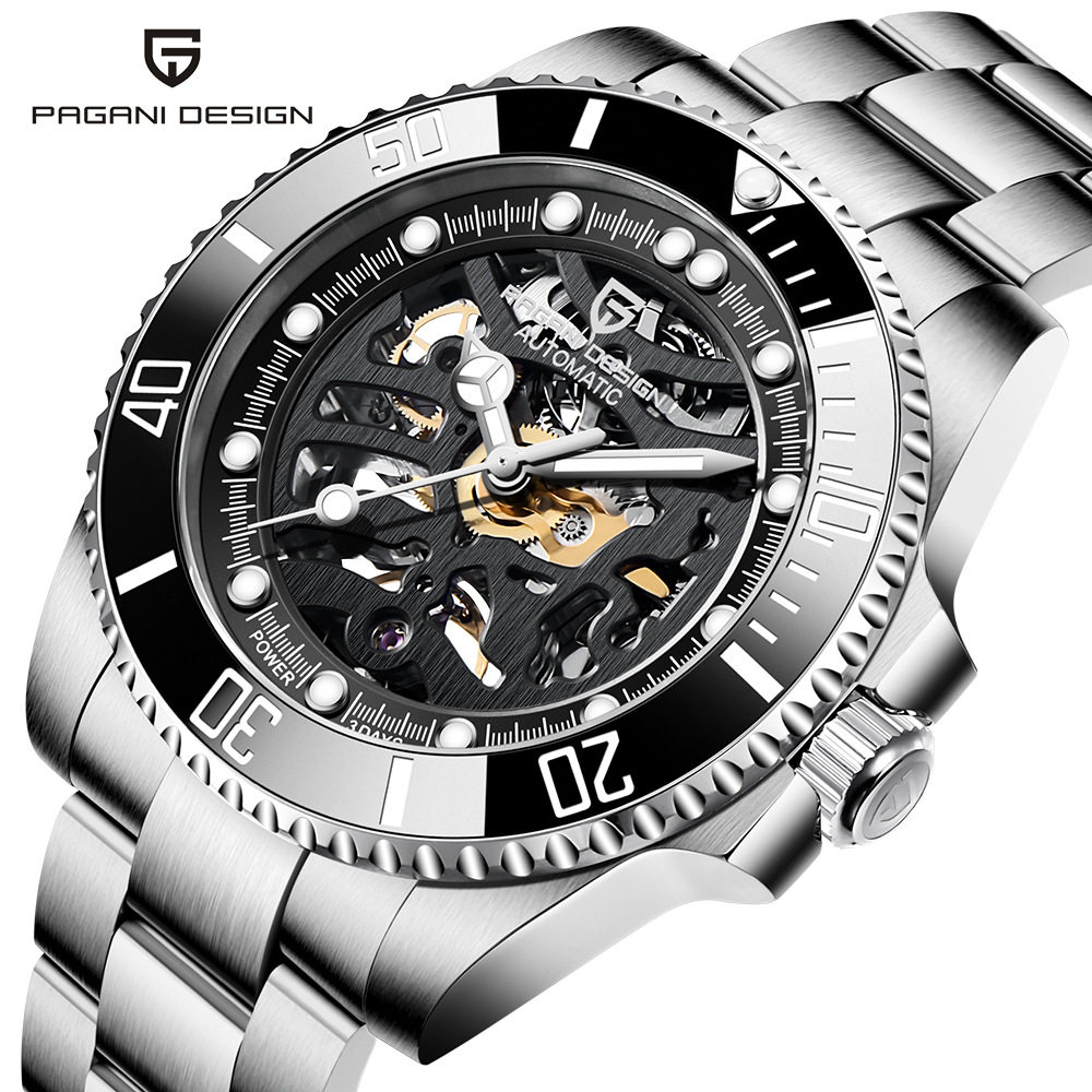 伯佳尼PAGANI跨境新品手表机械表镂空精钢防水时尚士手表1659