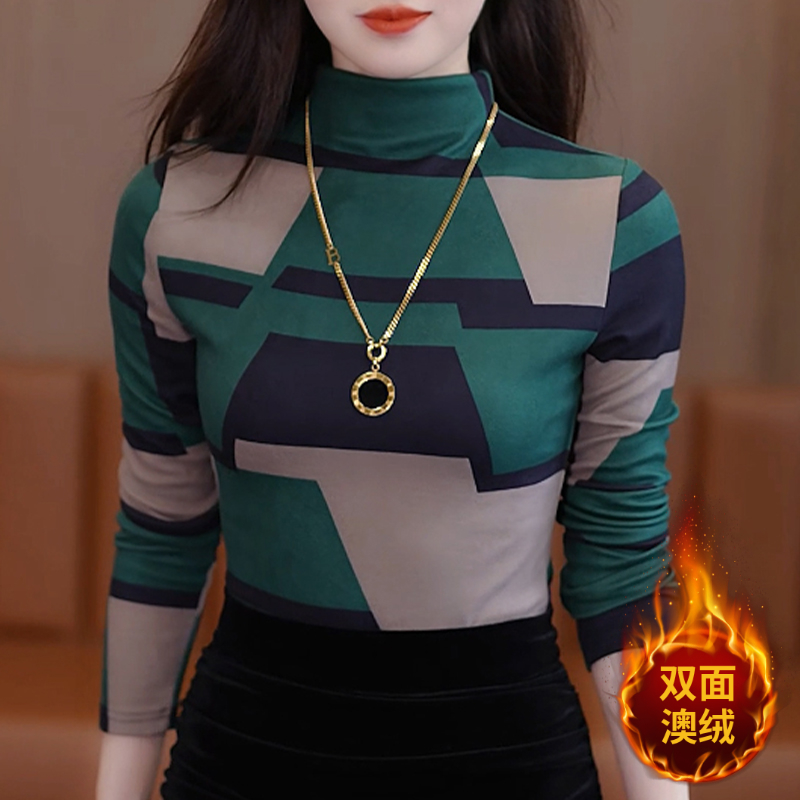 半高领长袖春秋打底衫缇诗田气质