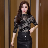 可外穿洋气复古上衣 漂亮小衫 圆领网纱打底衫 女秋冬内搭2025新款