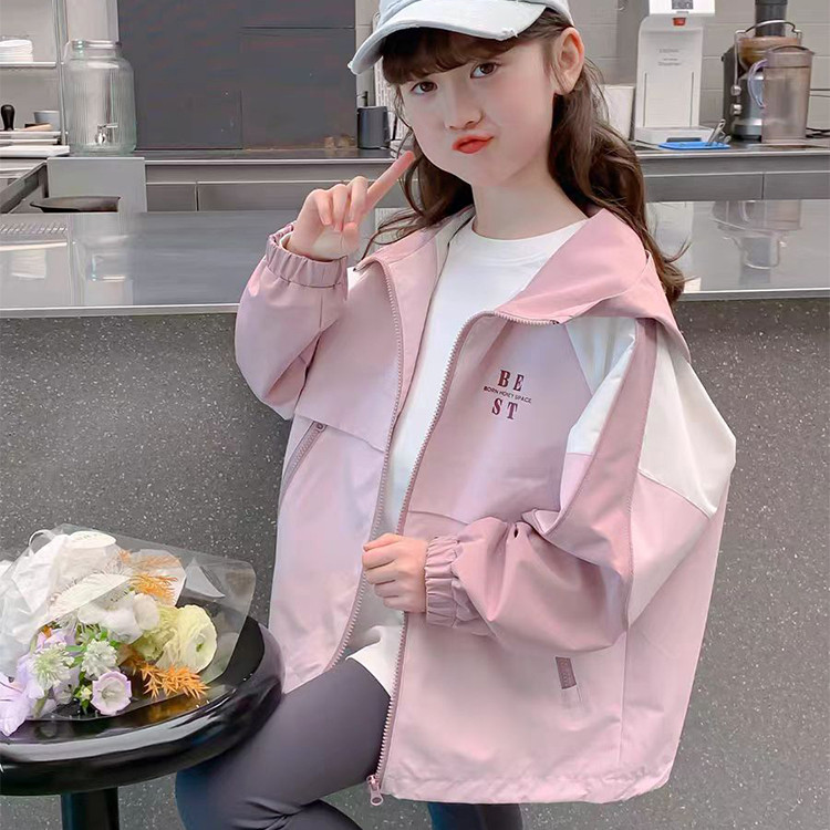 女童冲锋衣春秋款上中童衣外套