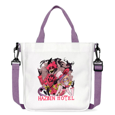 动漫地狱客栈卡通单肩包便携斜挎包女大容量帆布百搭学生手提包