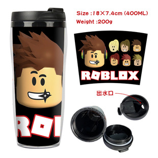 roblox周边带盖饮水杯 虚拟世界动漫学生款便携运动饮水杯 水壶