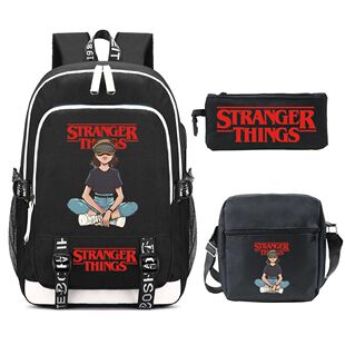 外贸热销stranger thing时尚中小学生书包休闲单肩包拉链笔袋套装