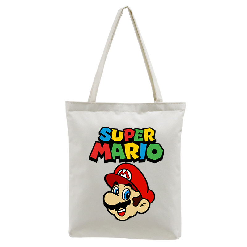 super mario 玛丽游戏周边印花单肩包跨境马里奥学生补习手提袋