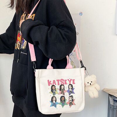 外贸韩流女团周边印花帆布包大容