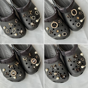 [神秘黑]小香风洞洞鞋配饰高级感鞋花配件装饰鞋扣DIY金属小香风