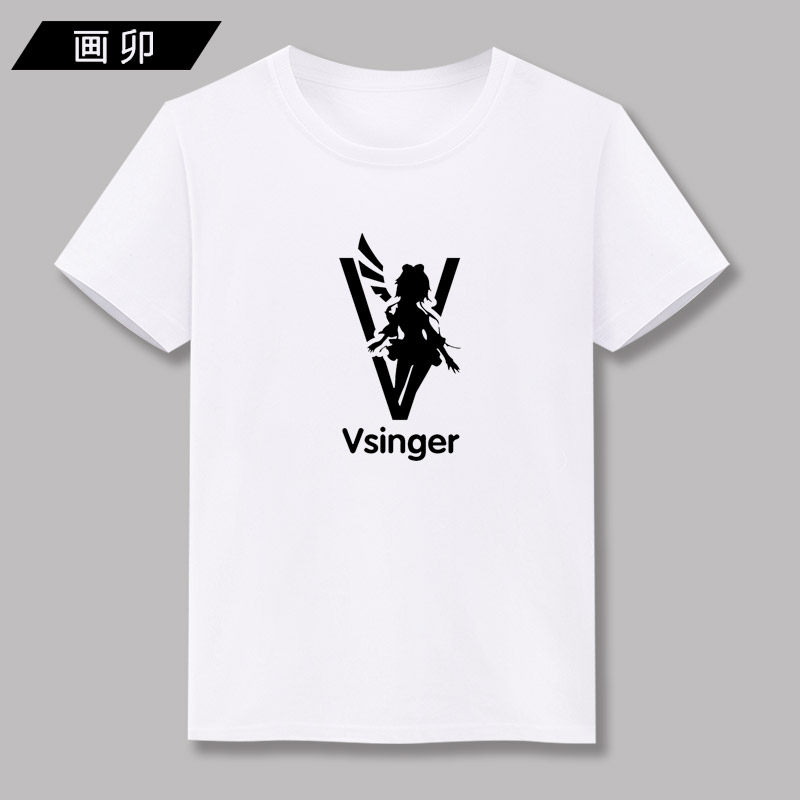 洛天依动漫周边短袖休闲T恤衫二次元衣服纯棉男打底个性潮流衣服