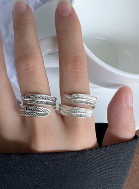 新款欧美时尚羽毛戒指