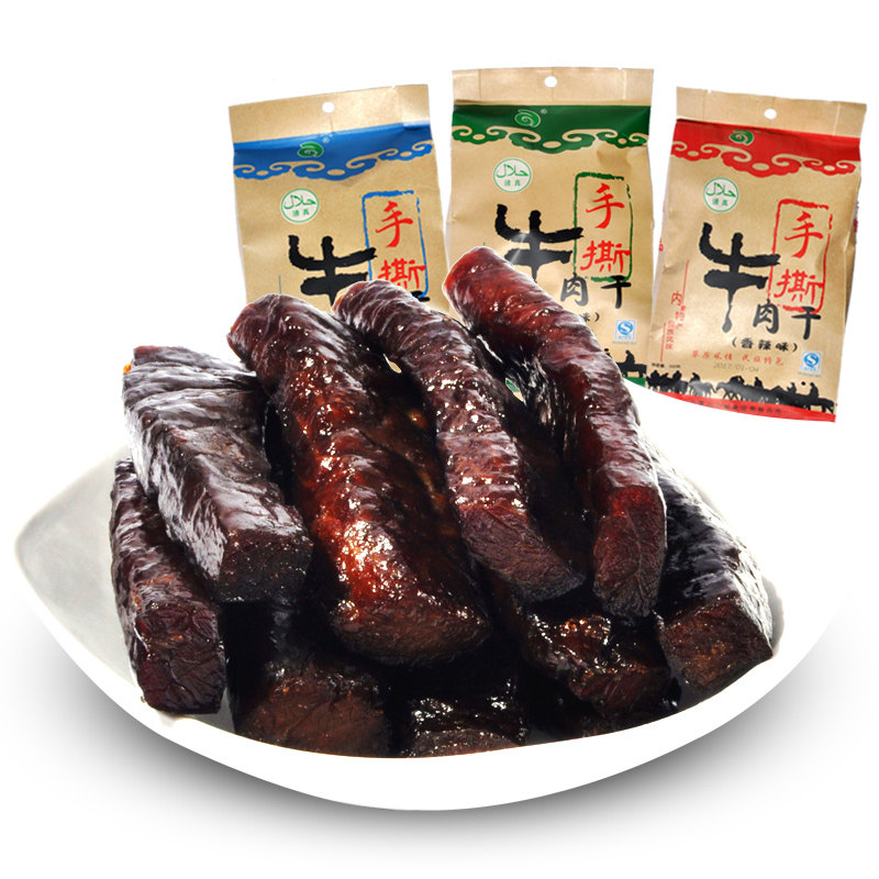 蒙古牛肉干内蒙特产食品香辣手撕风干清真赤峰中敖原味孜然味正宗