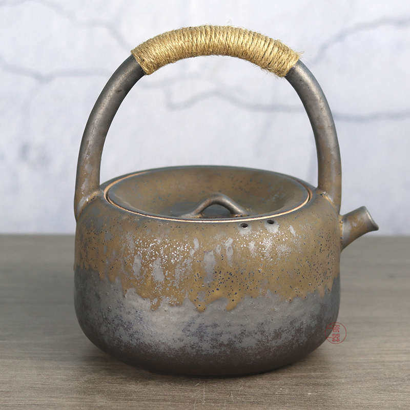提梁壶大容量泡茶壶围炉煮茶器陶壶陶瓷壶可明火加热电陶炉煮水壶