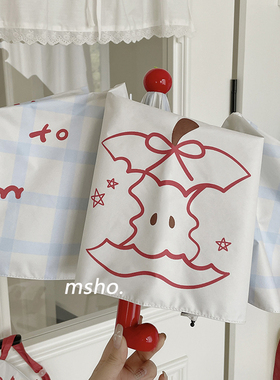 msho小红靴~红鼻子弯钩雨伞女生ins晴雨两用高颜值太阳伞防紫外线