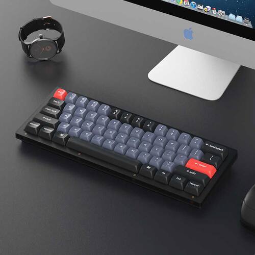 Keychron V4黑透61有线机械键盘 RGB双色PBT键帽多平台适用