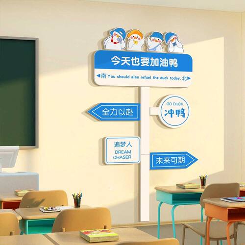 托管机构辅导班级教室布置装饰文化建设黑板报墙面贴路牌觉醒年代