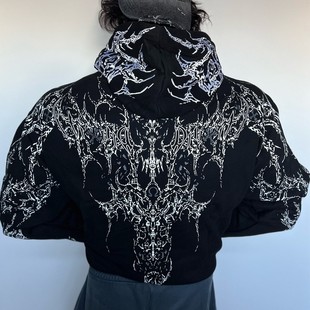 Breathedivinity哥特风运动健身连帽套头卫衣(男女同款)