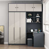 儿童房衣柜连书桌一体组合柜卧室家用写字学习桌小户型带转角书柜