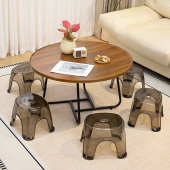 亚克力透明小凳子家用换鞋 凳创意大人矮凳客厅茶几高级感塑料板凳