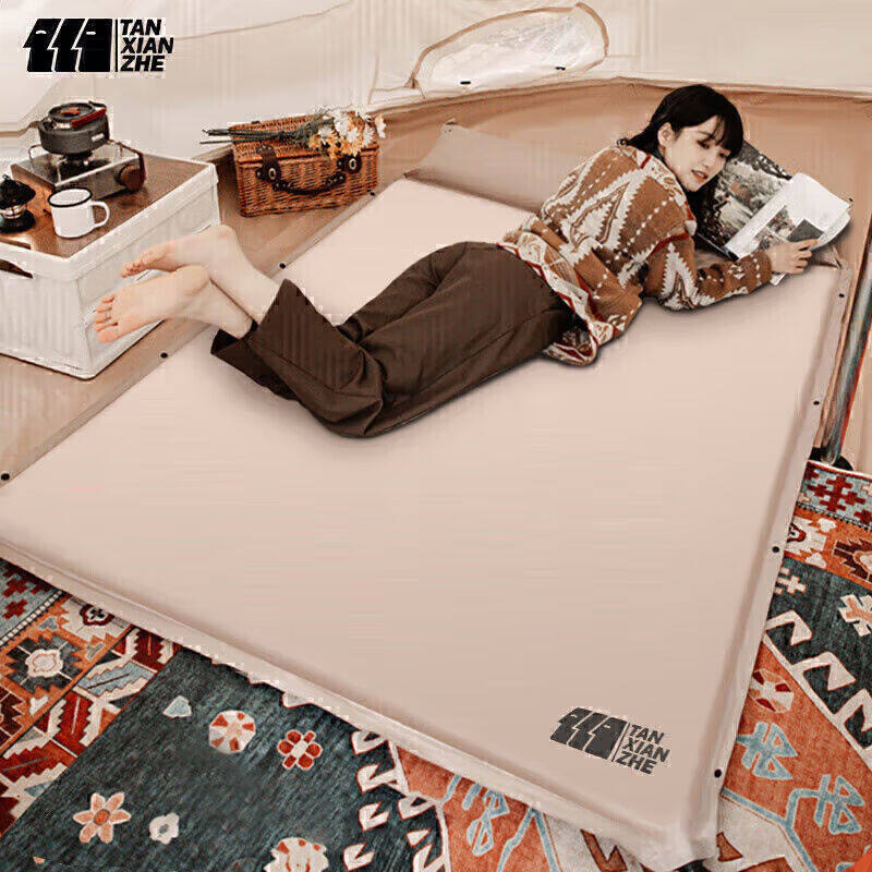 TANXIANZHE探险者自动充气床垫5CM露营加厚气垫双人带枕帐篷防潮