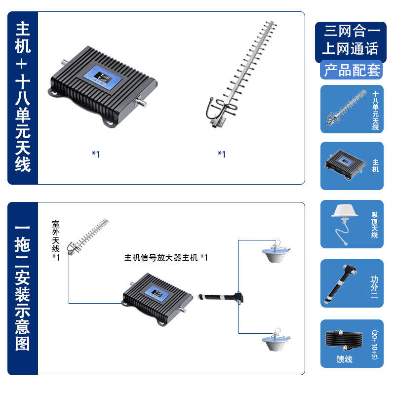 手机信号放大增强器山区牧区家用移动电信联通4G5G三网合一【加强