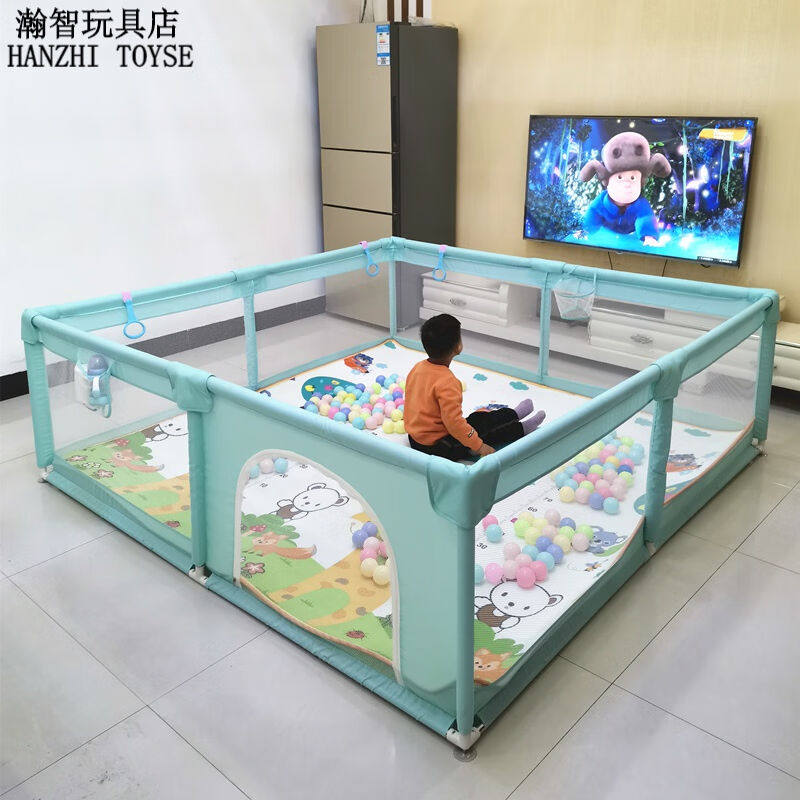 宠翰宝宝游戏围栏儿童地上防护栏婴儿爬行垫室内家用栅栏网布防撞