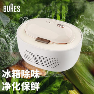 bures百而思空气净化器冰箱除味器新车车载臭氧杀菌神器有效保鲜
