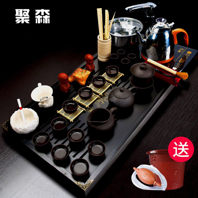 聚森【销量10万+】聚森整套功夫茶具套装茶盘茶台道杯盖碗自动四