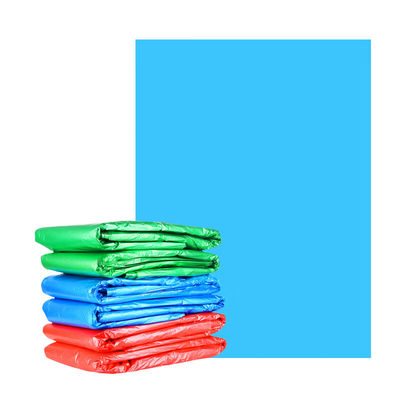 庄太太【120*140cm蓝色50只】彩色大垃圾袋加厚物业大号塑料袋绿