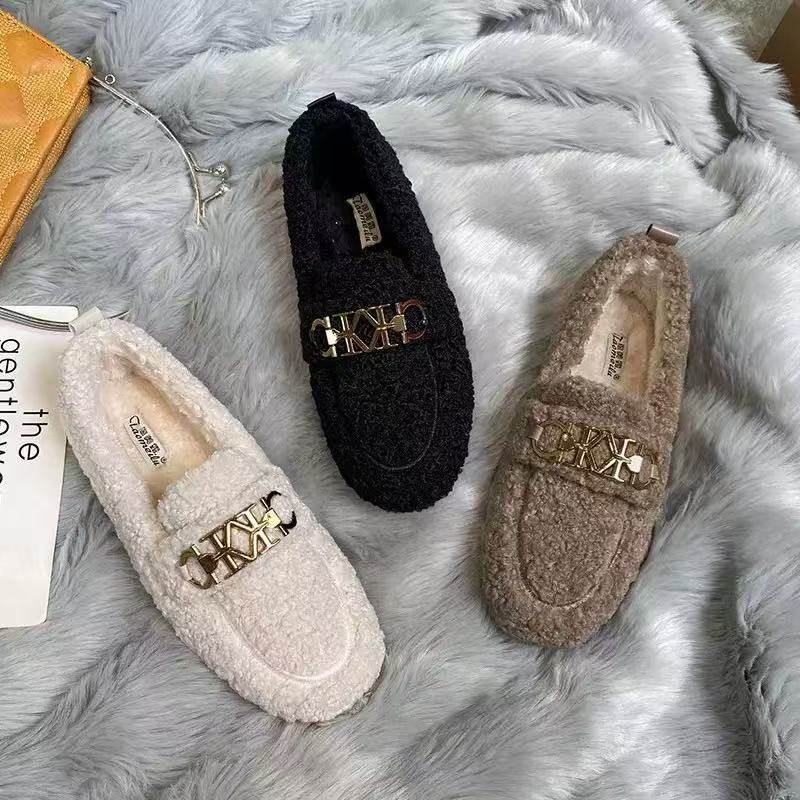 毛毛鞋女冬季外穿2025新款小香风女鞋雪地靴保暖棉鞋豆豆鞋一脚蹬,女鞋,乐福鞋（豆豆鞋）,淘宝优惠券,粉丝福利购,淘宝优惠卷