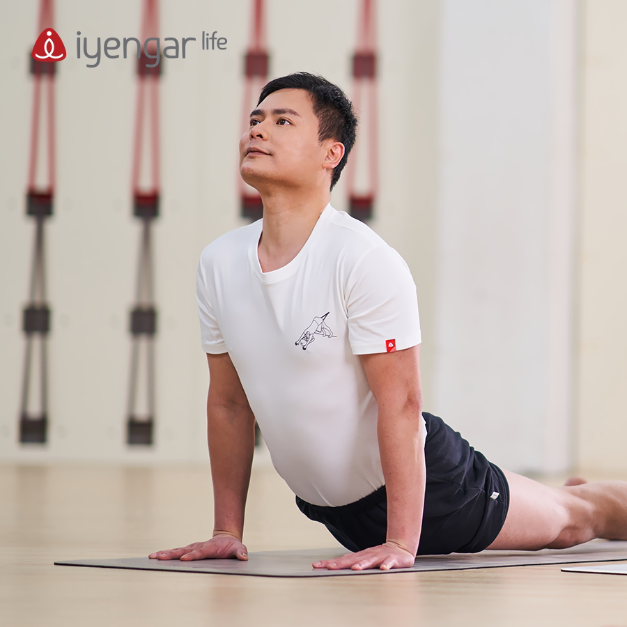 艾扬格life 品牌瑜伽服 新款下犬式短袖男t 凉感透气面料日常可穿