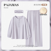 纯棉圆领简约A类春秋月子服产前产后全棉十月份孕妇哺乳喂奶睡衣