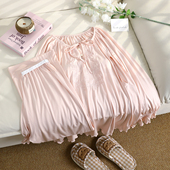 重工刺绣莫代尔带胸垫月子服春夏季 产前产后孕妇哺乳喂奶睡衣 薄款