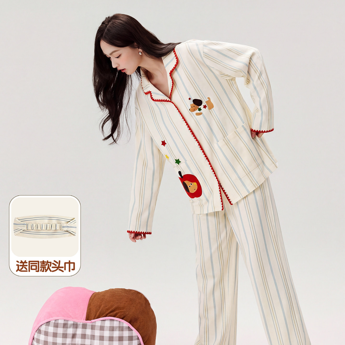 平安腊肠狗【高品质】纯棉月子服春秋夏季孕妇产妇产后哺乳睡衣女
