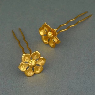 发簪汉服发饰妆造花钿花头簪宫廷小花簪发钗狄髻头面明制唐制花钿