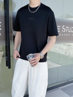 T恤男宽松休闲百搭上衣 复古圆领短袖 2026新款 美式