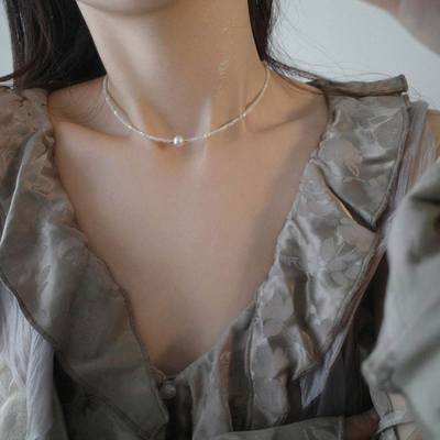 原创温柔贝母choker14K注金天然珍珠项链锁骨链轻奢女 不掉色