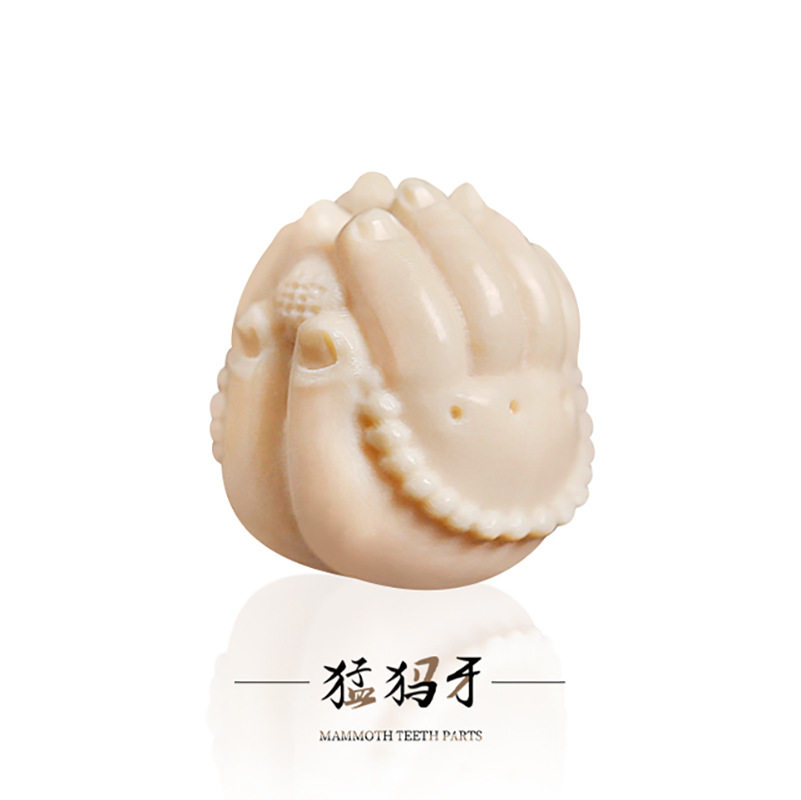原色冰料猛犸象牙雕刻佛手背云配饰散珠隔珠星月菩提diy饰品吊坠